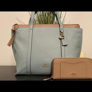 Coach Purse Wallet Combo Seafoam Green w/Taupe NWT